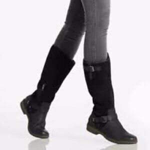 UGG Thomsen Women Leather Suede Waterproof Wool Lining Partial Zip Boots Size 8